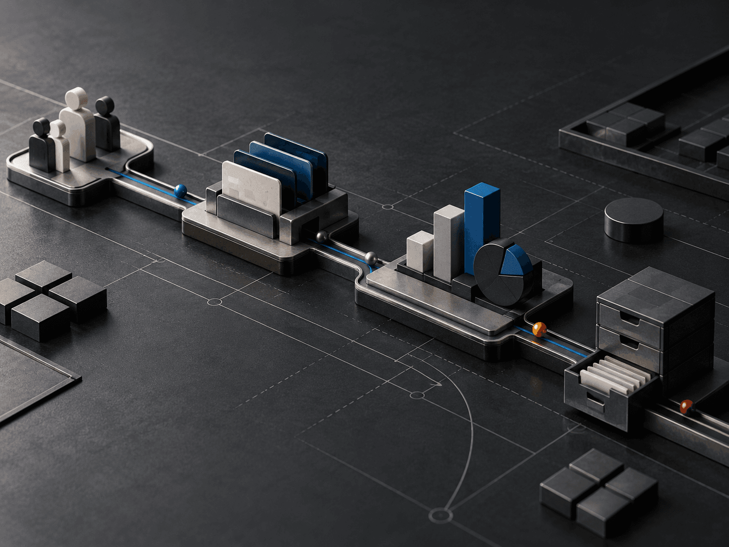 Precision models arranged as a connected operational workflow